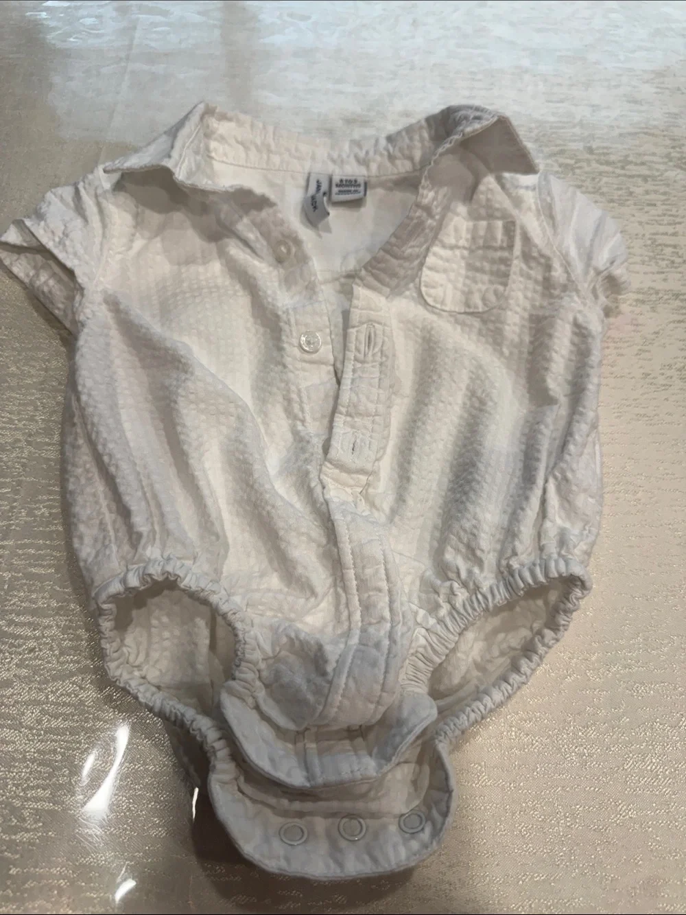Janie and Jack White Baby One-Piece Bodysuit with Collar